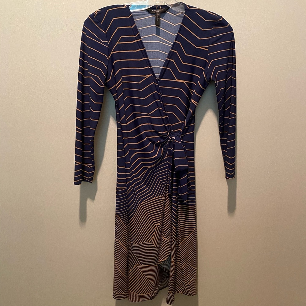 COPY - BCBG Maxazaria - Blue/Tan Striped Ombré Dress